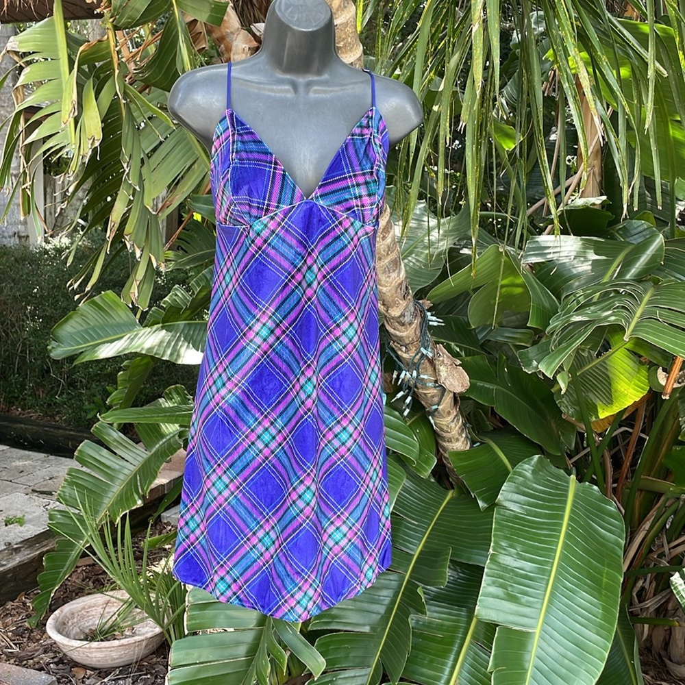 Victoria’s Secret plaid velvet slip or slip dress